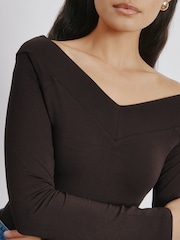 Albaray V Bardot Brown Top - Image 3 of 4