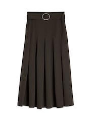 Albaray Chocolate Tailored Pleat Brown Skirt - Image 5 of 5