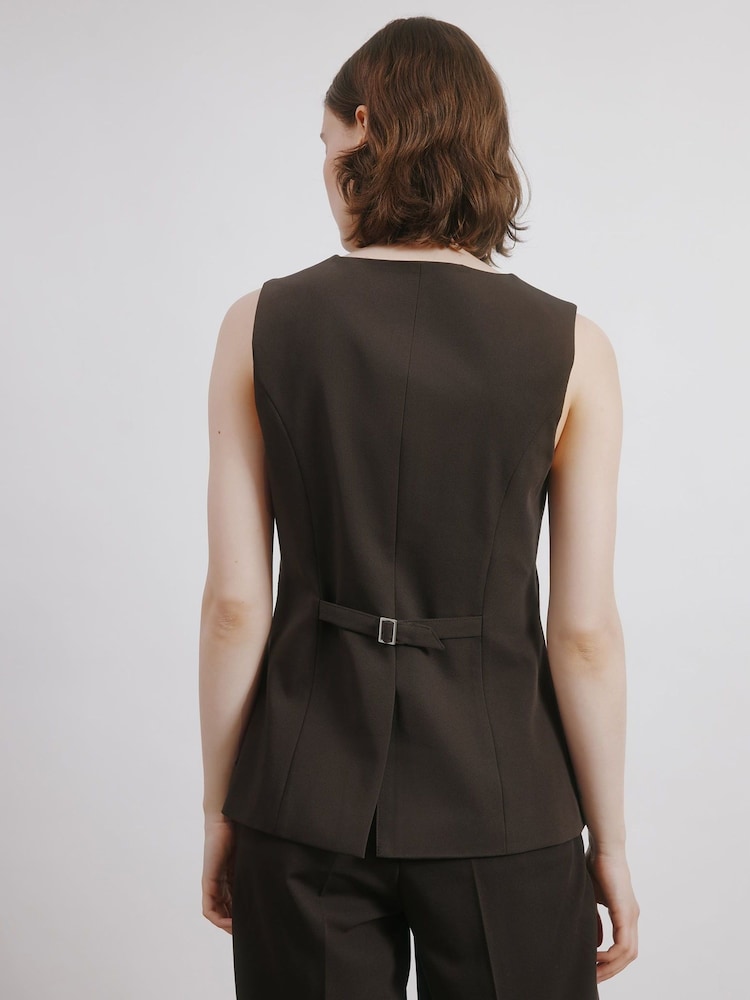 Albaray Chocolate Tailored Brown Waistcoat - Image 2 of 6