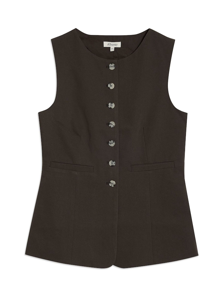Albaray Chocolate Tailored Brown Waistcoat - Image 6 of 6