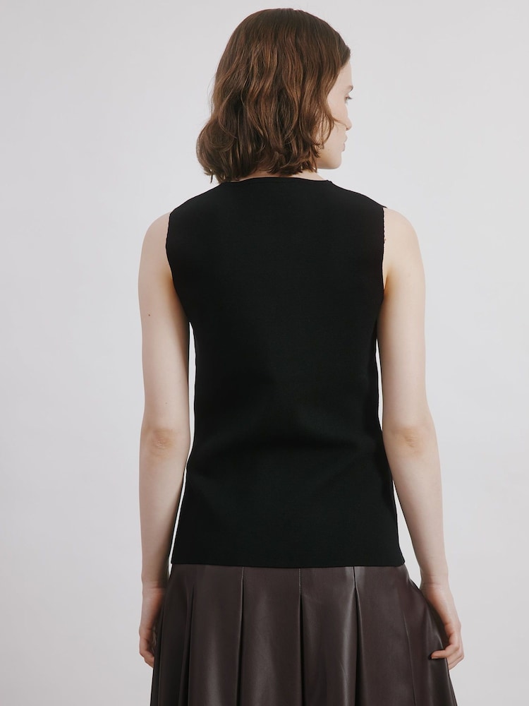 Albaray Rib Longline Black Waistcoat - Imagen 2 de 5