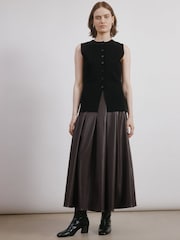 Albaray Rib Longline Black Waistcoat - Imagen 3 de 5