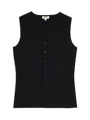 Albaray Rib Longline Black Waistcoat - Imagen 5 de 5