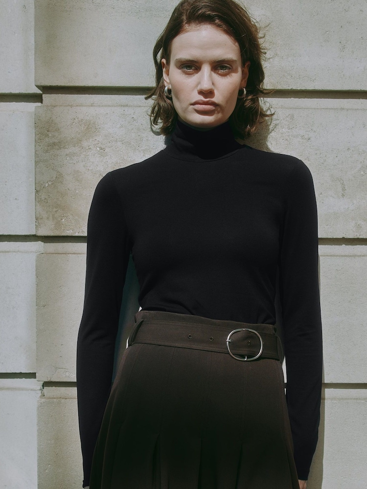Albaray Black Jersey Turtle Neck - Image 1 of 4 Albaray Black Jersey Turtle Neck - Image 1 of 4