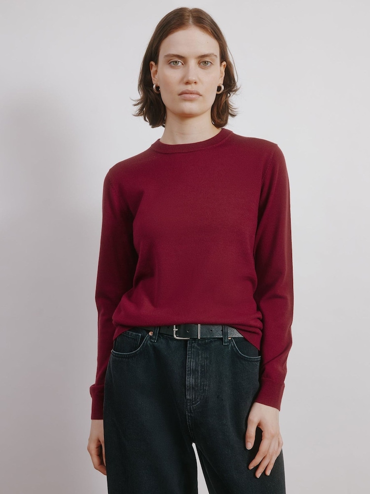 Albaray Red Fine Merino Wool Jumper - Image 1 of 4