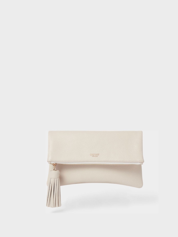 Osprey London Cream The Bexley Leather Clutch Bag - Image 1 of 5
