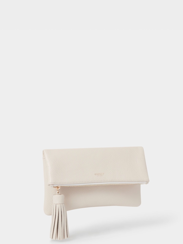 Osprey London Cream The Bexley Leather Clutch Bag - Image 2 of 5