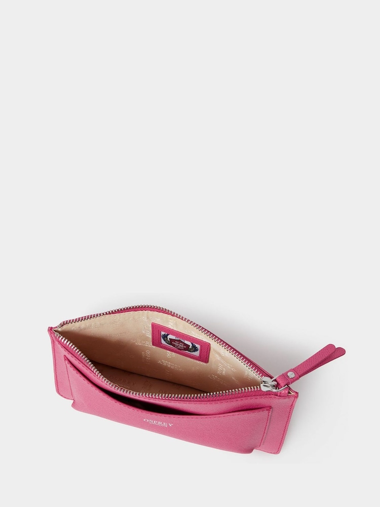 Osprey London Pink The Viva 2-in-1 Leather Pouch - Image 5 of 5 Osprey London Pink The Viva 2-in-1 Leather Pouch - Image 5 of 5