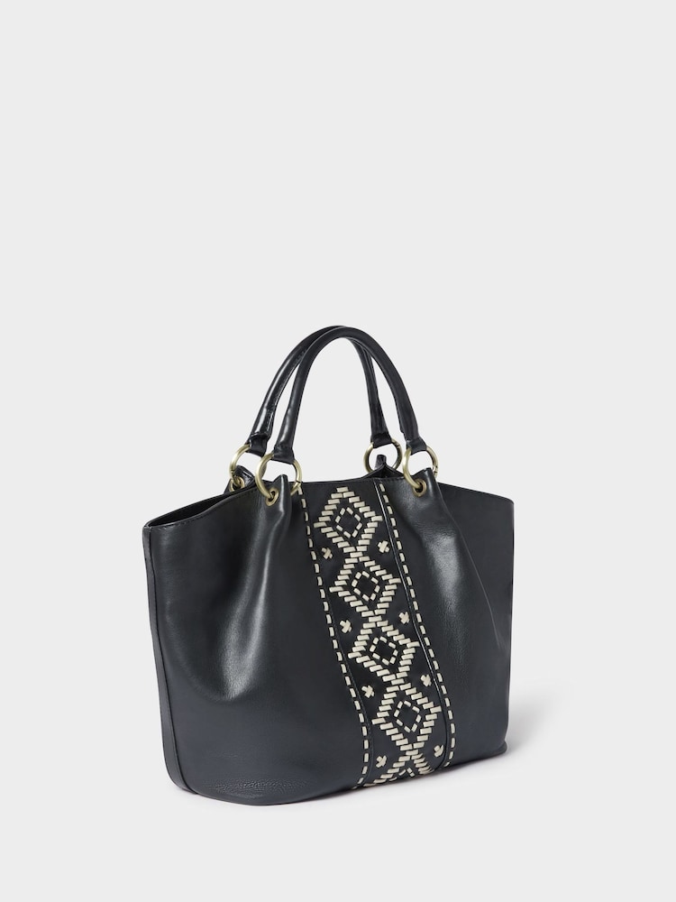 Osprey London The Dakota Leather Black Tote Bag - Image 2 of 5