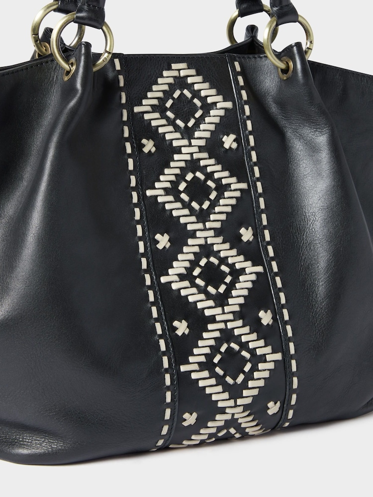 Osprey London The Dakota Leather Black Tote Bag - Image 5 of 5