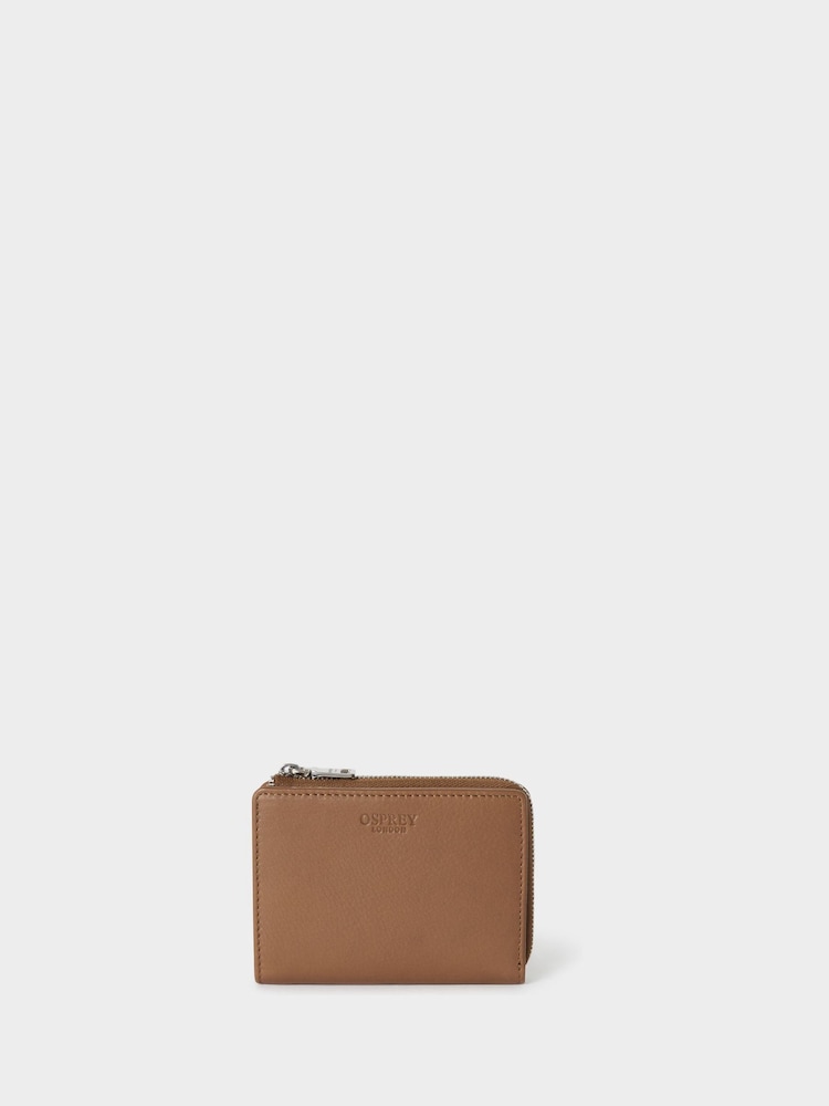 OSPREY LONDON Saddle Leather Kelso Mini Zip-Around Purse - Image 1 of 5