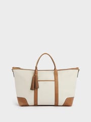 Osprey London Cream The Savanna Leather Weekender Bag - Image 1 of 4
