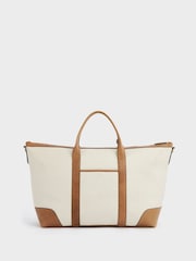 Osprey London Cream The Savanna Leather Weekender Bag - Image 2 of 4