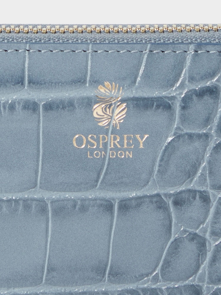 Azul claro - Bolsa grande com zíper de couro italiano OSPREY LONDON Wentworth - Imagem 5 de 5