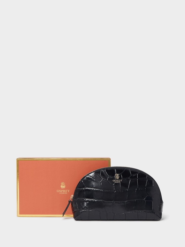Osprey London Small The Wentworth Italian Leather Make Up Blue Bag - Image 1 of 5