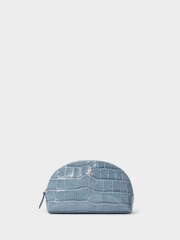 Osprey London Small The Wentworth Italian Leather Make Up Blue Bag - Image 2 of 5