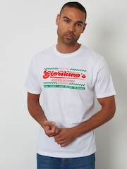 Threadbare White Graphic Print Jersey T-Shirt - Image 1 of 4