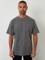 Threadbare Grey Relaxed Fit Garment Dye T-Shirt - Image 1 of 4