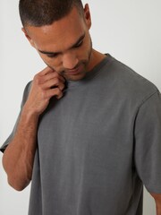 Threadbare Grey Relaxed Fit Garment Dye T-Shirt - Image 4 of 4