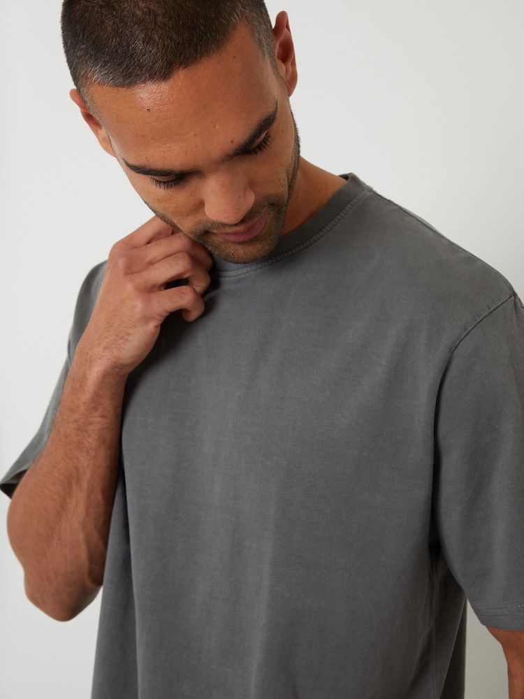 Threadbare Grey Relaxed Fit Garment Dye T-Shirt - Image 4 of 4
