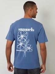 Threadbare Blue Graphic Print Jersey T-Shirt - Image 1 of 4