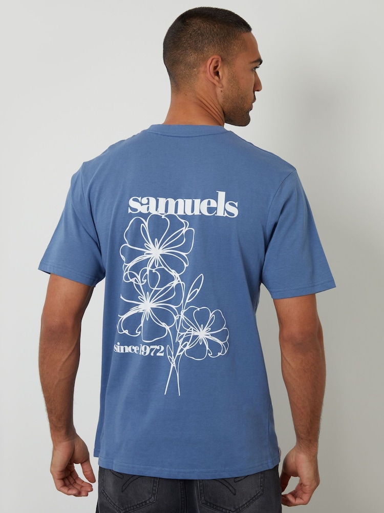 Threadbare Blue Graphic Print Jersey T-Shirt - Image 1 of 4