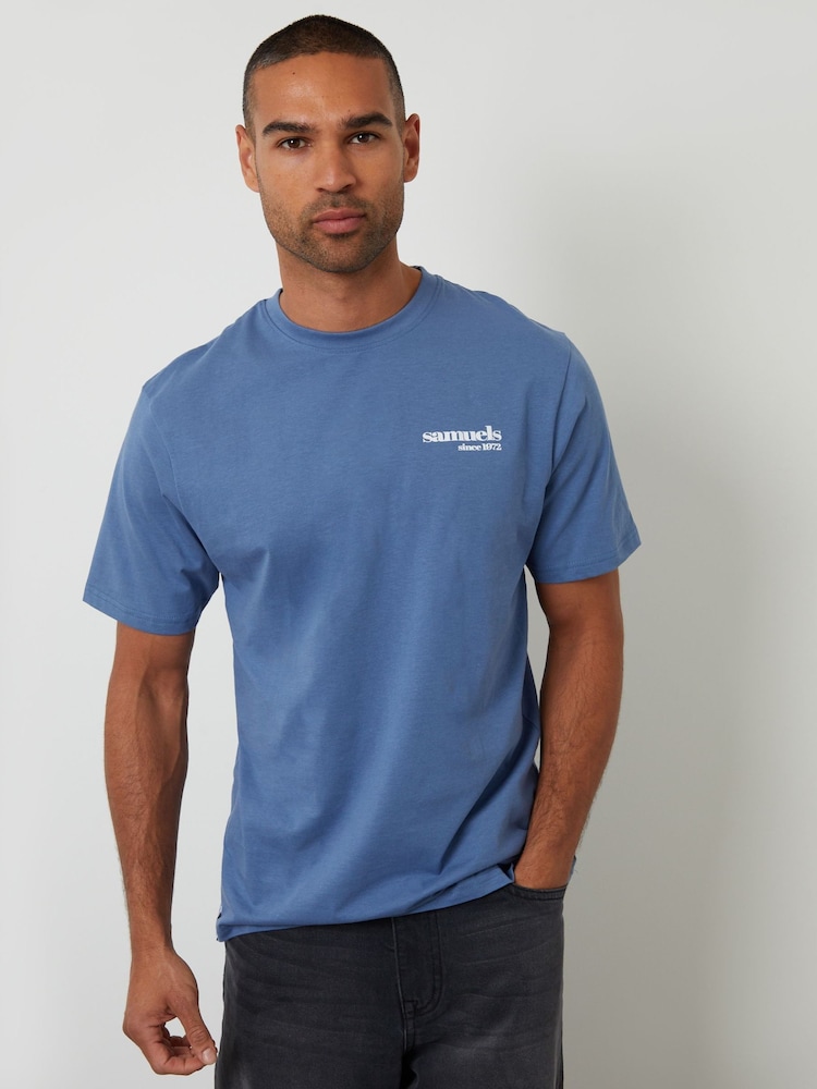 Threadbare Blue Graphic Print Jersey T-Shirt - Image 2 of 4