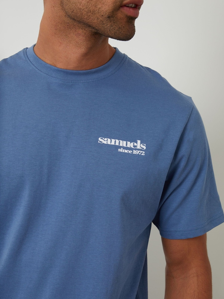 Threadbare Blue Graphic Print Jersey T-Shirt - Image 4 of 4