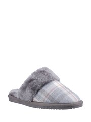 Hush Puppies Grey Arianna Plaid Slippers - Image 3 of 5