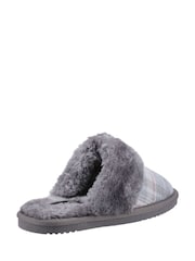 Hush Puppies Grey Arianna Plaid Slippers - Image 4 of 5