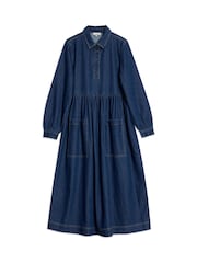 Albaray Blue Denim Placket Midi Dress - Image 4 of 4