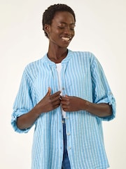 Roman Blue Relaxed Stripe Shirt - Image 4 of 5