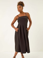 Roman Black Bardot Scuba Midi Dress - Image 2 of 5