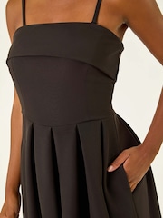 Roman Black Bardot Scuba Midi Dress - Image 5 of 5