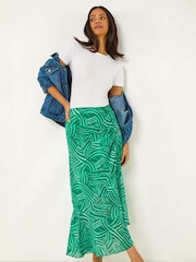Roman Green Marked Ruffle Midi Skirt - Image 1 of 5
