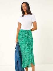 Roman Green Marked Ruffle Midi Skirt - Image 2 of 5