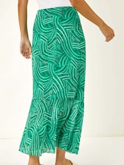 Roman Green Marked Ruffle Midi Skirt - Image 3 of 5