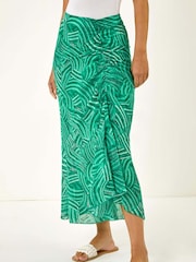 Roman Green Marked Ruffle Midi Skirt - Image 4 of 5