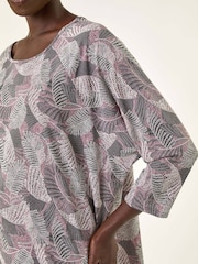 Roman Grey Leaf Puff Print Stretch T-Shirt - Image 4 of 5