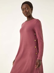 Roman Pink Side Button Detail Shift Dress - Image 1 of 5