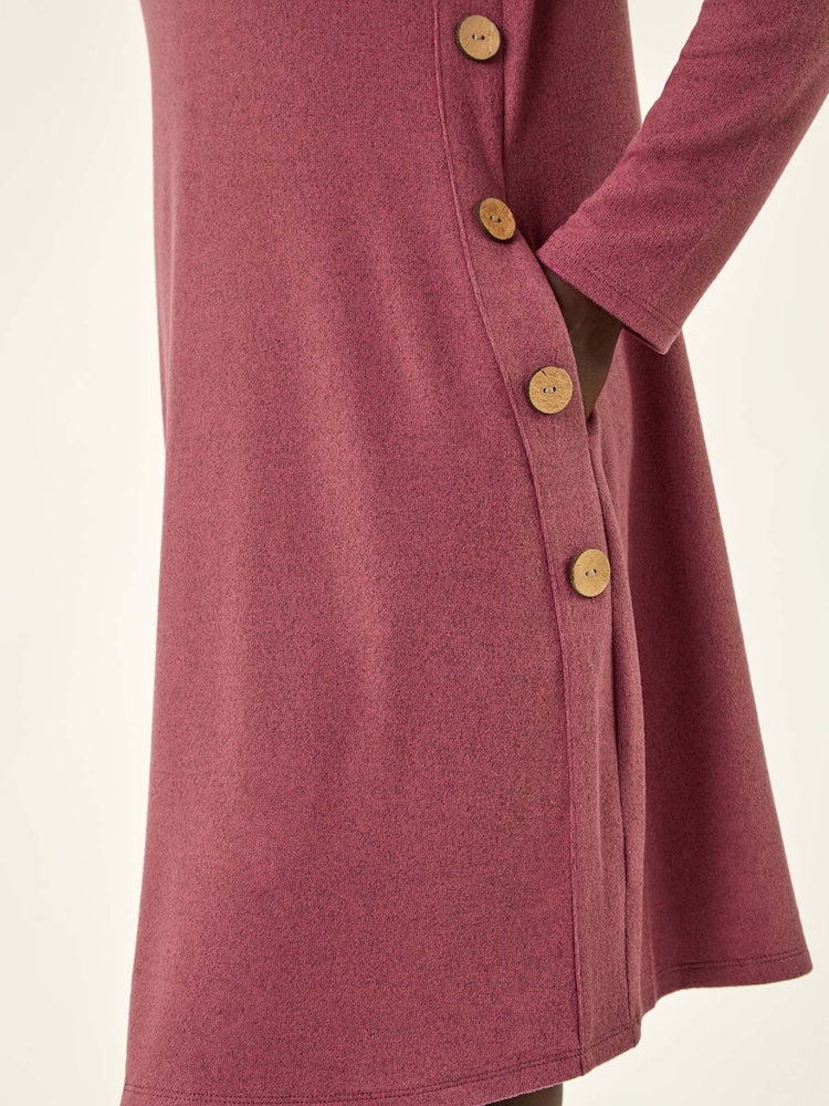 Roman Pink Side Button Detail Shift Dress - Image 5 of 5