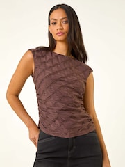 Blusa Romana Texturizada Stretch - Imagem 4 de 5