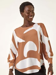 Roman Blusa abstrata Print Tunic - Imagem 4 de 5