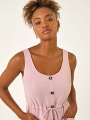 Vestido Midi com botões Romanos e cintura amarrada - Imagem 4 de 5