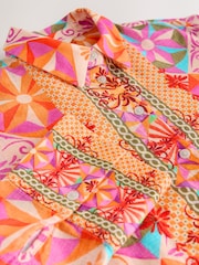 Bright Geometric Print Relaxed Long Sleeve Shirt With Linen - Image 2 of 3