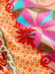 Bright Geometric Print Relaxed Long Sleeve Shirt With Linen - Image 3 of 3