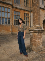 Green National Trust x Next Geometric Print Long Sleeve Shirt - Image 2 of 9