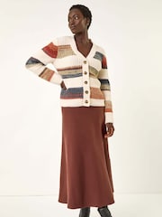 Roman White Stripe Buttoned Knit Cardigan - Image 3 of 5