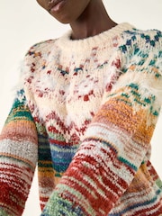 Roman White Fairisle Ombre Knit Jumper - Image 5 of 5