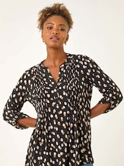 Roman Spot Print V-Neck Stretch Blouse - Imagen 4 de 5